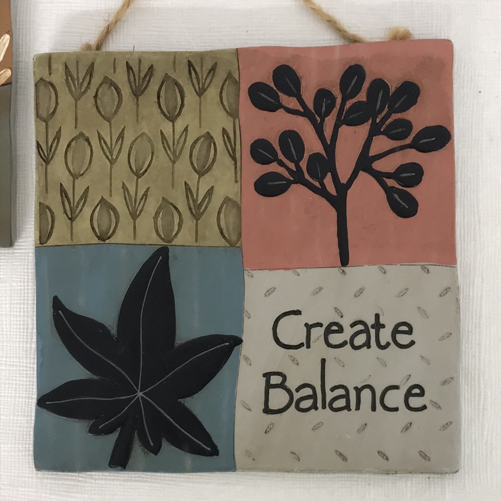 Wall Art Decoration Tiles Create Peace, Do What you Love, Create Balance - Picture 6 of 8